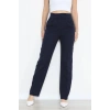Dabıl Kumaş Pileli Cırtlı Pantolon Lacivert - 71502.1920.