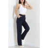 Dabıl Kumaş Pileli Cırtlı Pantolon Lacivert - 71502.1920.