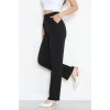 Dabıl Kumaş Pileli Cırtlı Pantolon Siyah - 71502.1920.
