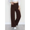 Dabıl Kumaş Pileli Palazzo Pantolon Kahve - 51062.1991.