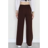 Dabıl Kumaş Pileli Palazzo Pantolon Kahve - 51062.1991.