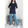 Dantelli Pijama Takımı Lacivert - 71502.1773.