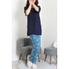 Dantelli Pijama Takımı Lacivert - 71502.1773.