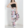 Desenli Keten Pantolon Fuşyasaks - 40991.701.