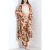 Desenli Kimono Takım Bejkahve - 19767.1247.