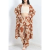 Desenli Kimono Takım Bejkahve - 19767.1247.