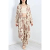 Desenli Kimono Takım Kahvebej - 19767.1247.