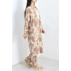 Desenli Kimono Takım Kahvebej - 19767.1247.