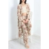 Desenli Kimono Takım Kahvebej - 19767.1247.