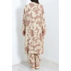 Desenli Kimono Takım Kahvebej - 19767.1247.