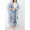 Desenli Kimono Takım Mavibej - 19767.1247.