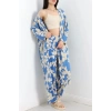 Desenli Kimono Takım Mavibej - 19767.1247.