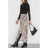 Desenli Yırtmaçlı Saten Etek Leopar - 4315.1595.