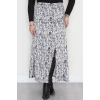 Desenli Yırtmaçlı Saten Etek Zebra - 4315.1595.