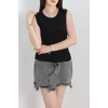 Dikiş Detay Sıfır Kol Bluz Siyah - 40784.1723.