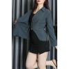 Diogenal Tensel Asimetrik Bağlamalı Bluz Antrasit - 70996.1934.