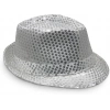 Disko  Gümüş Payetli Fötr Şapka Yetişkin Boy