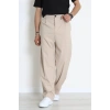 Dokuma Beli Lastikli Baggy Erkek Pantolon Bej - 71351.1871.