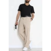 Dokuma Beli Lastikli Baggy Erkek Pantolon Bej - 71351.1871.