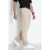 Dokuma Beli Lastikli Baggy Erkek Pantolon Bej - 71351.1871.