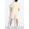 Double Face Özel Kumaş Oversize Erkek Şortlu Takım Bej - 80900.1837.