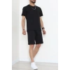 Double Face Özel Kumaş Oversize Erkek Şortlu Takım Siyah1 - 80900.1837.