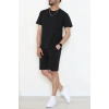 Double Face Özel Kumaş Oversize Erkek Şortlu Takım Siyah1 - 80900.1837.