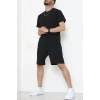 Double Face Özel Kumaş Oversize Erkek Şortlu Takım Siyah1 - 80900.1837.