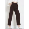 Double Kumaş İp Bağlamalı Palazzo Pantolon Kahve - 51268.683.