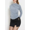 Drape Detay Sandy Bluz Gri - 70698.1949.