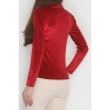 Drape Detaylı Kadife Bluz Bordo - 42664.1949.