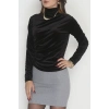 Drape Detaylı Kadife Bluz Siyah - 42664.1949.