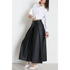 Düğmeli Deri Etek Siyah - 60654.2126.
