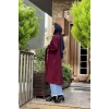 Düğmeli Kaşe Kap Bordo