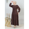 Elbise koyu kahvrengi 201