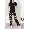 Enjeksiyon Baskı Milan Kumaş Pijama Takımı Siyahayı - 630.1287.