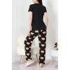 Enjeksiyon Baskı Milan Kumaş Pijama Takımı Siyahayı - 630.1287.