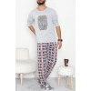 Erkek Pijama Takımı Grikırmızı - 53544.1838.