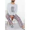 Erkek Pijama Takımı Grikırmızı - 53544.1838.