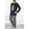 Erkek Pijama Takımı Lacivert1 - 53544.1838.