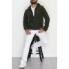 Fermuarlı Polar Erkek Sweat Haki - 42555.1937.
