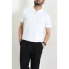 Fermuarlı Polo Yaka Tişört Beyaz - 71596.2167.