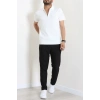 Fermuarlı Polo Yaka Tişört Beyaz - 71596.2167.