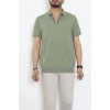 Fermuarlı Polo Yaka Tişört Haki - 71596.2167.