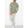 Fermuarlı Polo Yaka Tişört Haki - 71596.2167.
