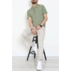 Fermuarlı Polo Yaka Tişört Haki - 71596.2167.