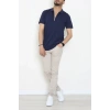 Fermuarlı Polo Yaka Tişört Lacivert - 71596.2167.
