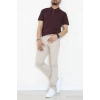 Fermuarlı Polo Yaka Tişört Mürdüm - 71596.2167.
