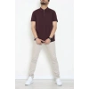 Fermuarlı Polo Yaka Tişört Mürdüm - 71596.2167.
