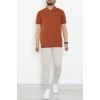 Fermuarlı Polo Yaka Tişört Tarçın - 71596.2167.